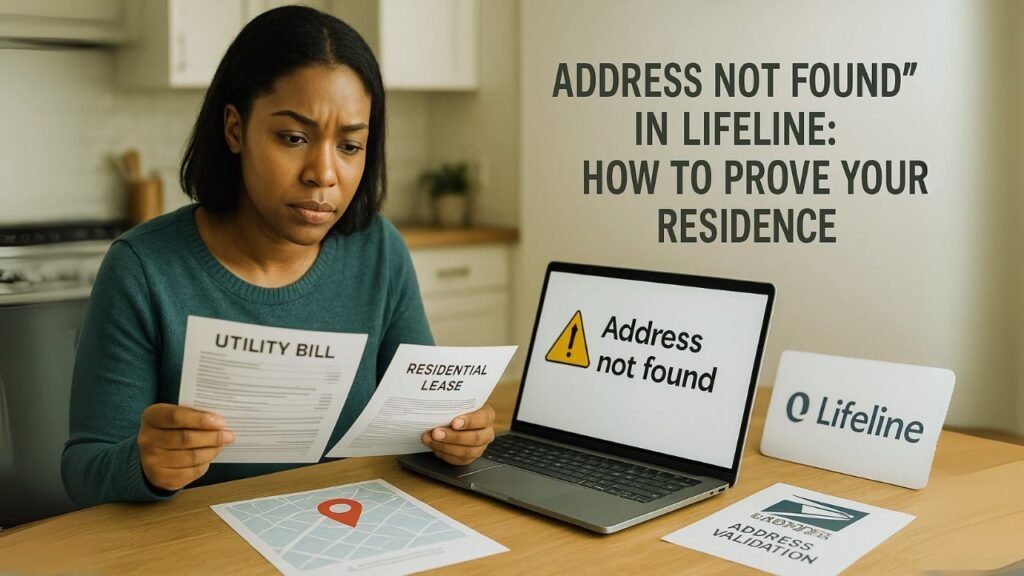 Address Not Found” In Lifeline How To Prove Your Residence